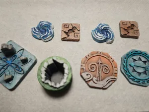 Santorini board game tokens