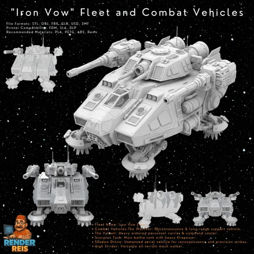 3D Printable Iron Oath ‘Goliath’ Heavy Assault Tank – Hybrid Track & Hover Behemoth