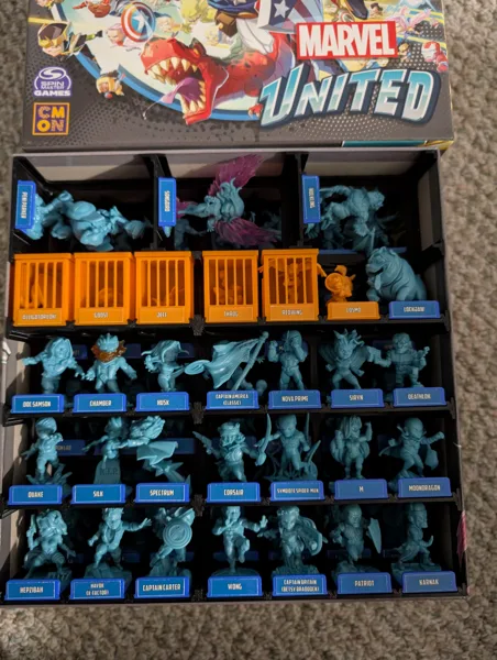 Marvel United Season 3 - One piece trays and modified pet cages for Multiverse
