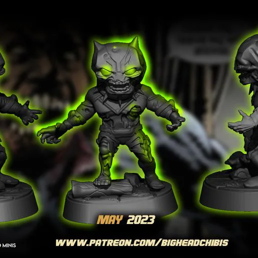 BLACH PANTHER MARVEL UNITED CHIBI BIG HEAD CHIBIS