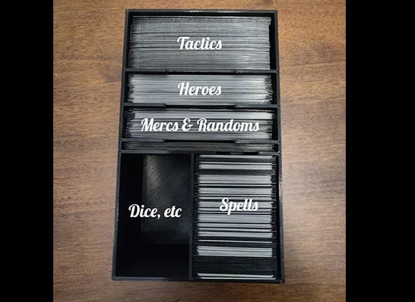 Sleeved Card, ship, and token holder for Heroes of Land, Air, and Sea