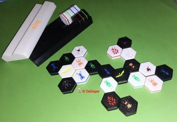 Hive game with expansions and storage box