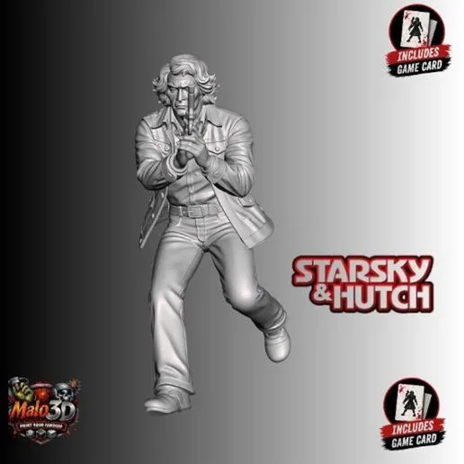 Cool Detective Survivor Miniature + Game Card – 32mm STL – Zombicide Compatible