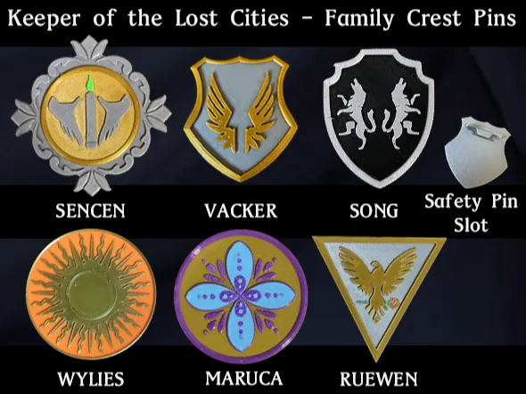 Keeper of the Lost Cities Family Crest Pins