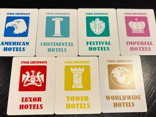 Acquire - Replacement Stock Certificate Game Cards