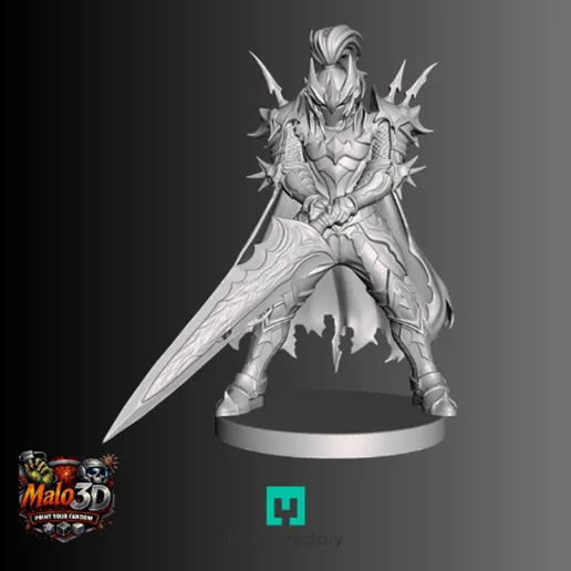 👑 Igris Chibi Hero + Arcadia Quest Cards – STL Miniature 👑