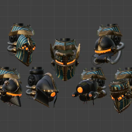 [Tabletop Minis - FREE & presupported] KNIGHTS OF ORDER HEADS Addon Pack for Imperial Questing Space Knight
