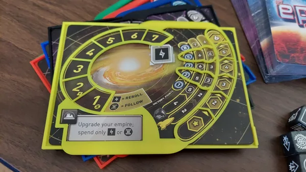 Tiny Epic Galaxies board game player mat overlay - Thinner
