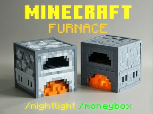 Minecraft Furnace Nightlight with Secret Money Box