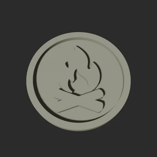 Bonfire Disc – 3D Printable Game Token