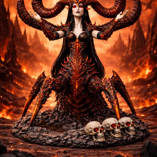 Shelly, Queen of the Abyss – Demon Boss Miniature STL for D&D / Tabletop (15cm) [FDM/Resin]]