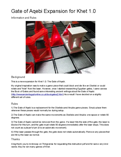 Gate of Aqebi Expansion for Khet 1.0