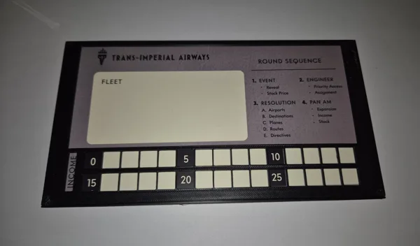 Pan Am Board Game Player Board Cover