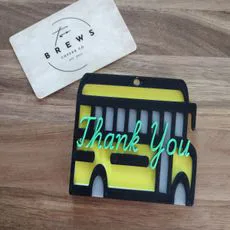 School Bus Gift Card Holder for Single Color Printer with Commercial License