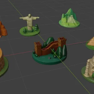 Mini Diorama set - 7 Manmade World Wonders