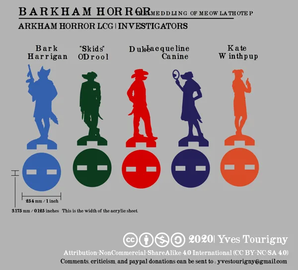 Arkham Horror LCG Investigator Standees (Barkham Horror)