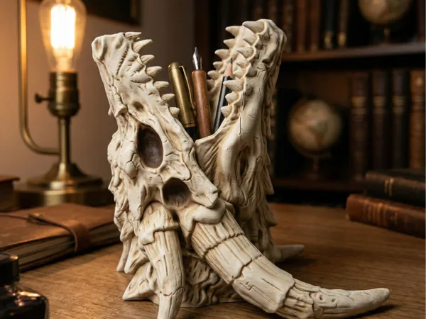 Dragon Skull Pen Holder – Ancient Relic