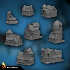 Tiny Buildings for Tiny Towns Board Game and DND / TTRPG Map Markers (approx 1:285 scale)