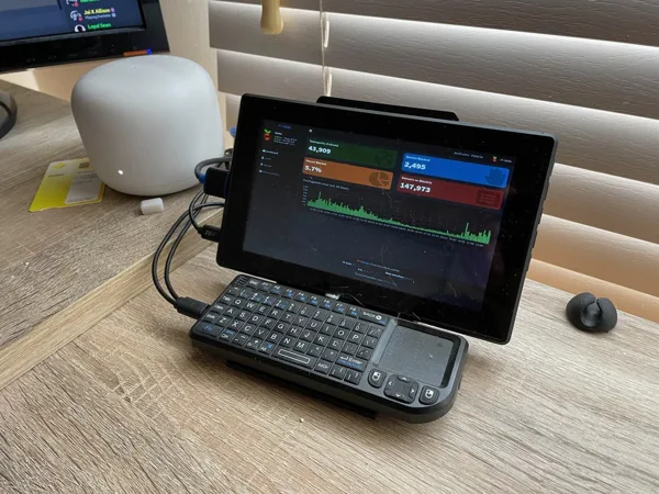 Wavelength 7" Screen holder with provision for Raspberry pi and keyboard