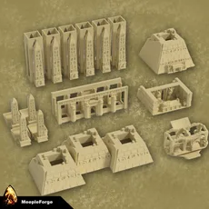 Egyptian Buildings for Imhotep Board Game A and B side of the boards