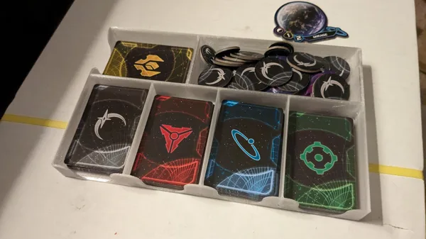 Twilight Imperium 4 Exploration card tray and lid