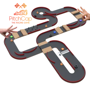 Pitchcap Bottle Cap Racing Kit: Family-Friendly DIY Board Game Inspired by Pitchcar