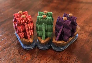 Catan Seafairers - pirate ship - no seafoam so sails can be player color