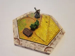 Wheat tile with windmill, Settlers of Catan