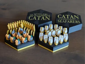 Catan Player Pieces Box - Base Set and Seafarers