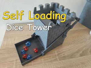 Dice tower with self loading mechanism