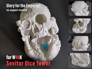 W40k Servitor Skull Dice Tower