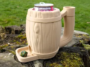 Wooden Tankard Dice Tower and Can Holder