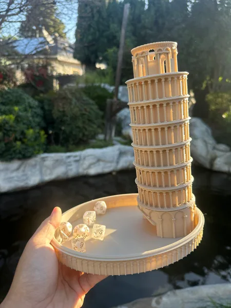 Leaning Dice Tower of Pisa