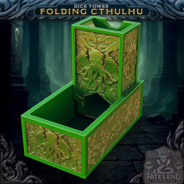 Cthulhu Folding Dice Tower - Dice Tower and Dice Vault in one!