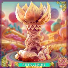 Petalspire Dice Tower - SUPPORT FREE!