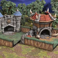 Dice BattleFields - Human Castle & Orcish Tower (Modular dice tower + tray)