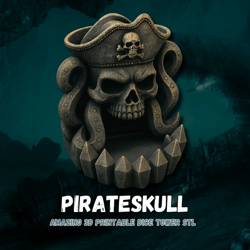 Pirate skull dice tower