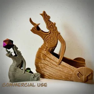 Viking Dragon Ship Dice Tower, Dice Holder, Key holder, EDC Tray (Commercial use)