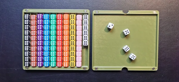 100 D6 12mm Box with dice tray