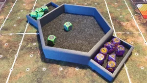 Dice tray with open storage