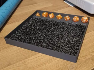 Dice tray with holder for full dice set