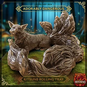 Kitsune Dice Rolling Tray - SUPPORT FREE!
