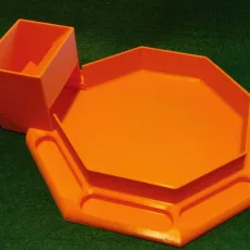 Octagonal Dice Tray with Built-in Dice Tower