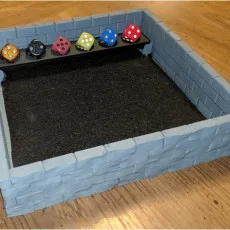Castle Wall Dice Tray with removable Dice Rack