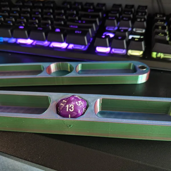 Custom Dice Rail or Dice Tray - Holds 7 dice