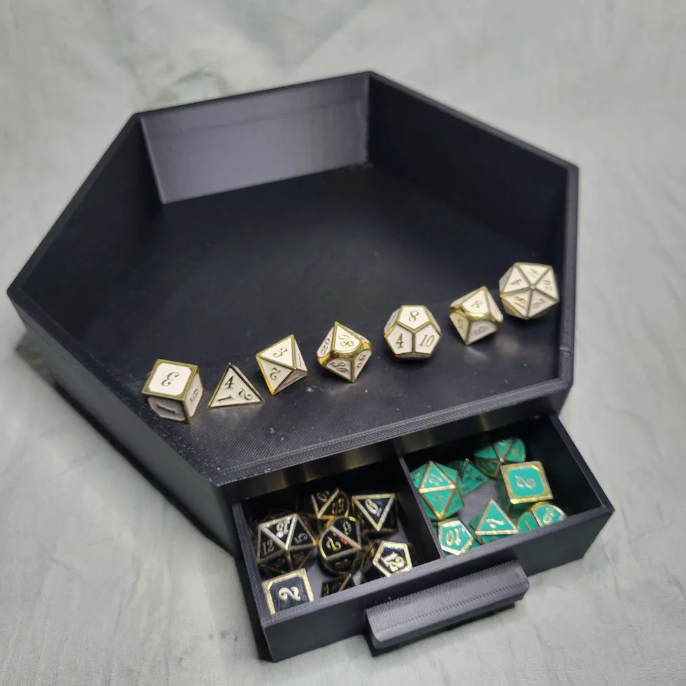 Hexagonal Dice Tray With Drawer