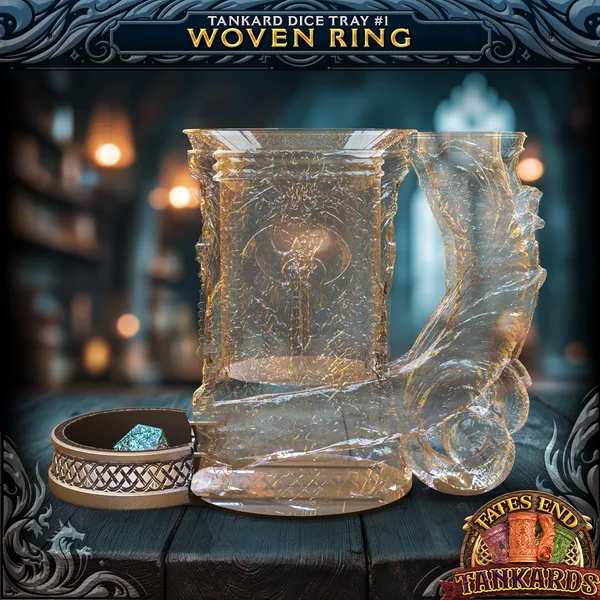 FatesEnd Tankard Dice Tray #1- Woven Ring