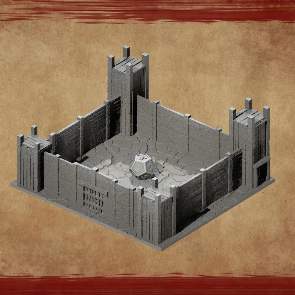 Wooden Fortress Dice Tray