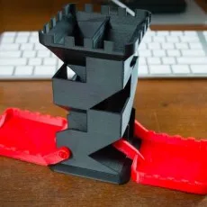 Dice Tower with Fold-Up Trays