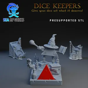Dice Keepers - 14 miniature & polyhedral dice stand (Free test model)